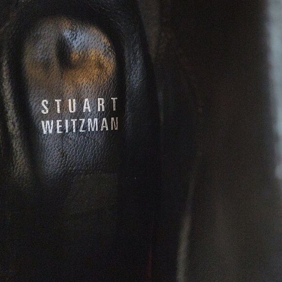 Stuart Weitzman Black Leather Heeled Ankle Boots - Picture 5 of 10